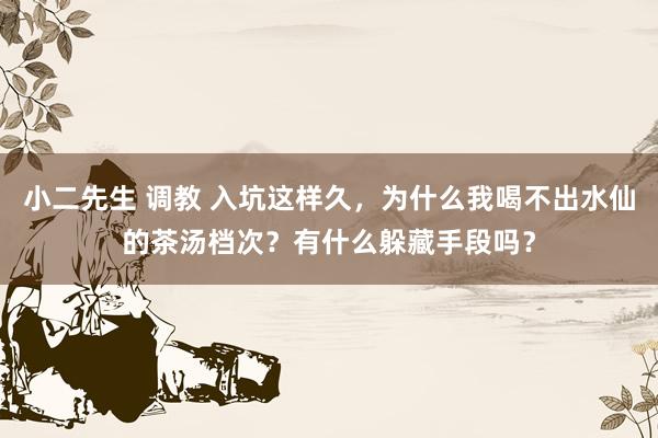 小二先生 调教 入坑这样久，为什么我喝不出水仙的茶汤档次？有什么躲藏手段吗？