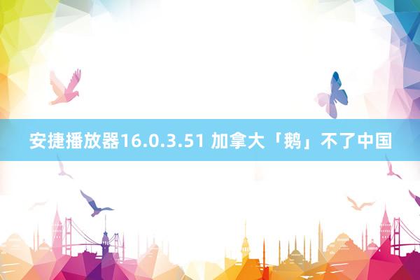 安捷播放器16.0.3.51 加拿大「鹅」不了中国