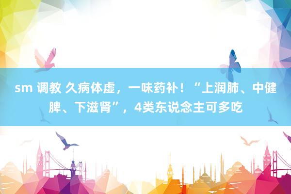 sm 调教 久病体虚，一味药补！“上润肺、中健脾、下滋肾”，4类东说念主可多吃