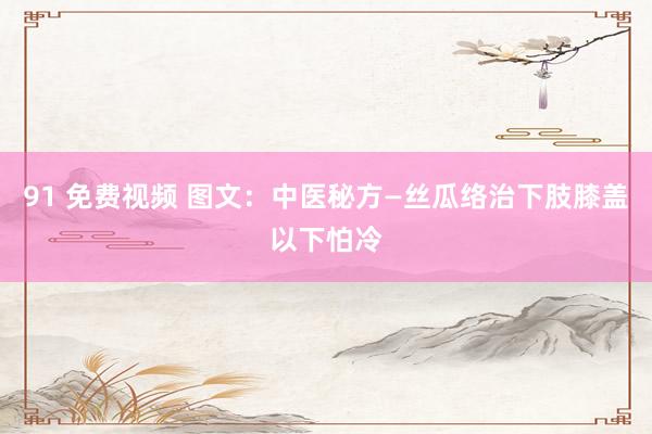 91 免费视频 图文：中医秘方—丝瓜络治下肢膝盖以下怕冷