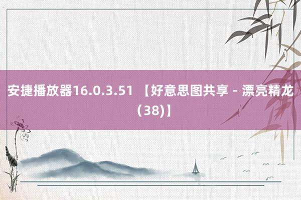 安捷播放器16.0.3.51 【好意思图共享 - 漂亮精龙（38)】