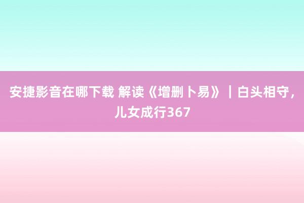 安捷影音在哪下载 解读《增删卜易》｜白头相守，儿女成行367